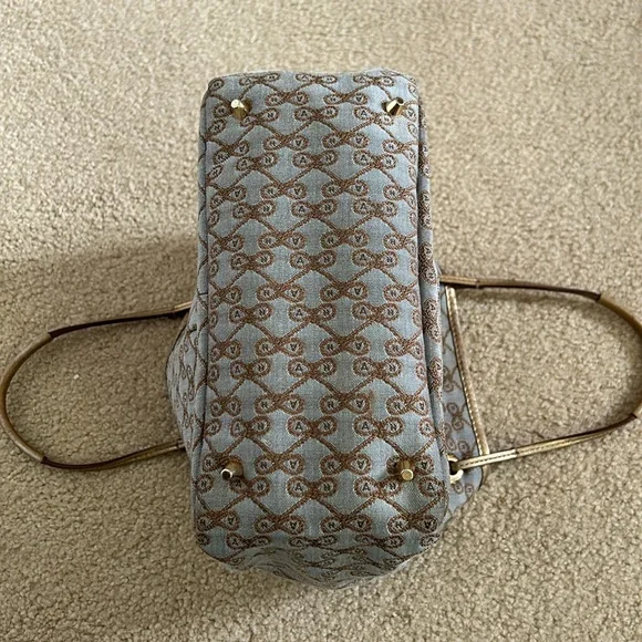 Anya Hindmarch Gray/Gold Fabric/Leather Tote - Picture 12 of 15